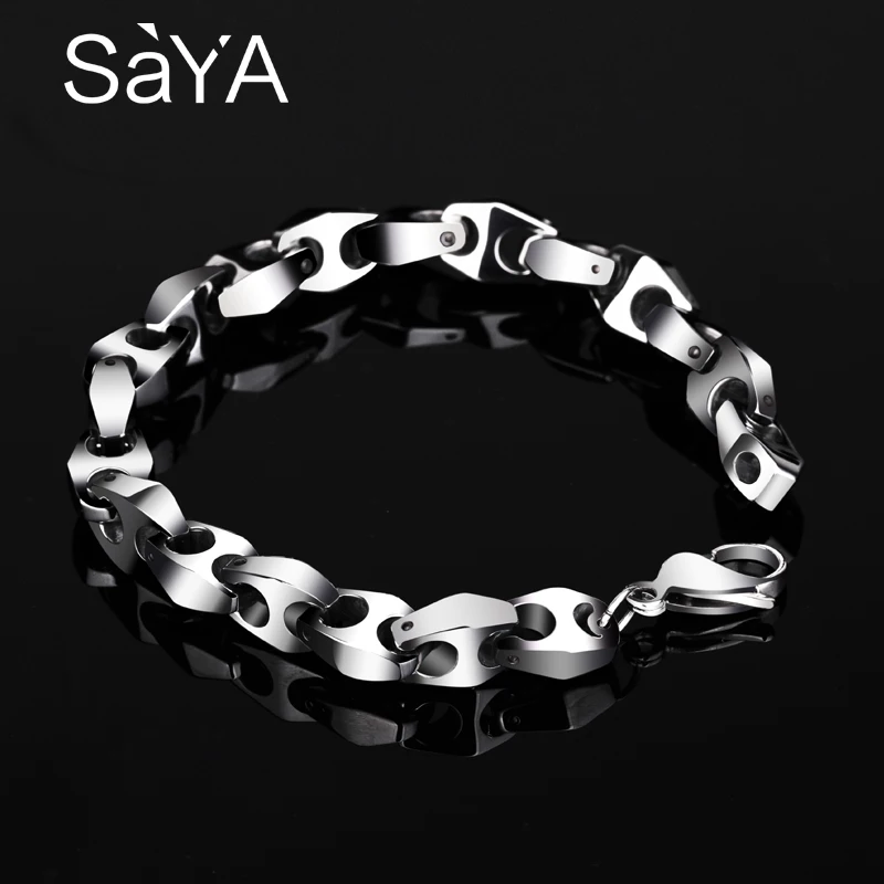 Новое поступление, Панк полированный вольфрамовый браслет для мужчин, 20 см длина, Длинный дизайнерский браслет с костями, 9 мм ширина, вес 70,8 г