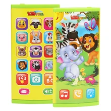 Новое поступление Детская английская обучающая игрушка-телефон животные тема двухсторонний сенсорный экран многофункциональный для От 2 до 3 лет малышей