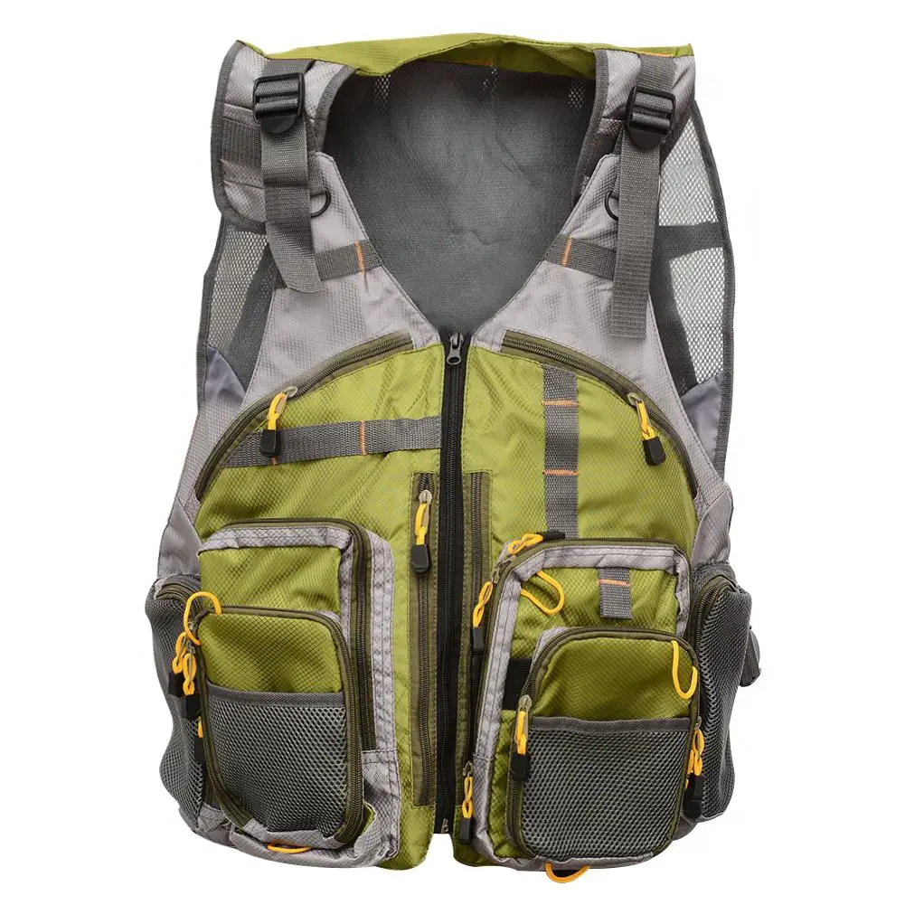 LumiParty Winter Men Women Fly Fishing Mesh Vest Outdoor Breathable Backpack Gear Vests Adjustable Size green LumiParty Winter Men Women Fly Fishing Mesh Vest Outdoor Breathable Backpack Gear Vests Adjustable Size green
