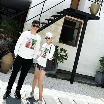 

Family Look Cartoon Animal Print Mommy And Me Clothes Sweatshirt Father Son Shirt Newborn Baby Rompers Matching Family Outfits