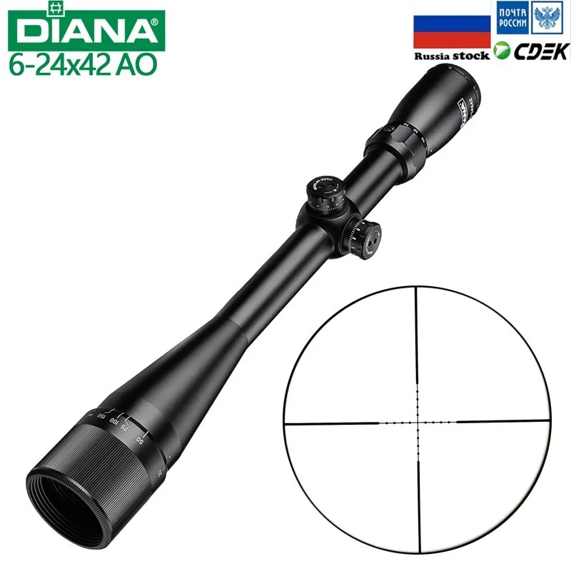 DIANA 6-24x42 AO Tactical Riflescope Mil-Dot Reticle Optical Sight Rifle Scope Airsoft Sniper Rifle Hunting Scopes