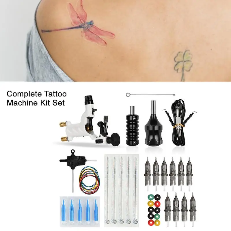 

Complete Tattoo Machine Kit Set 7 Colors Dragonfly Rotary Tattoo Machine Shader Liner Motor Gun Kits Supply For Artists