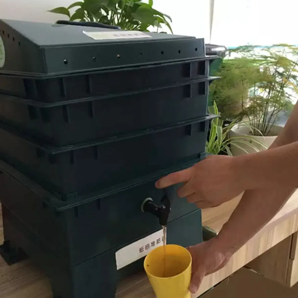 80L PP desecho de cocina lombriz Compost caja DIY compóster gusano compóster de fábrica lombriz casera estiércol y cubos de suelo