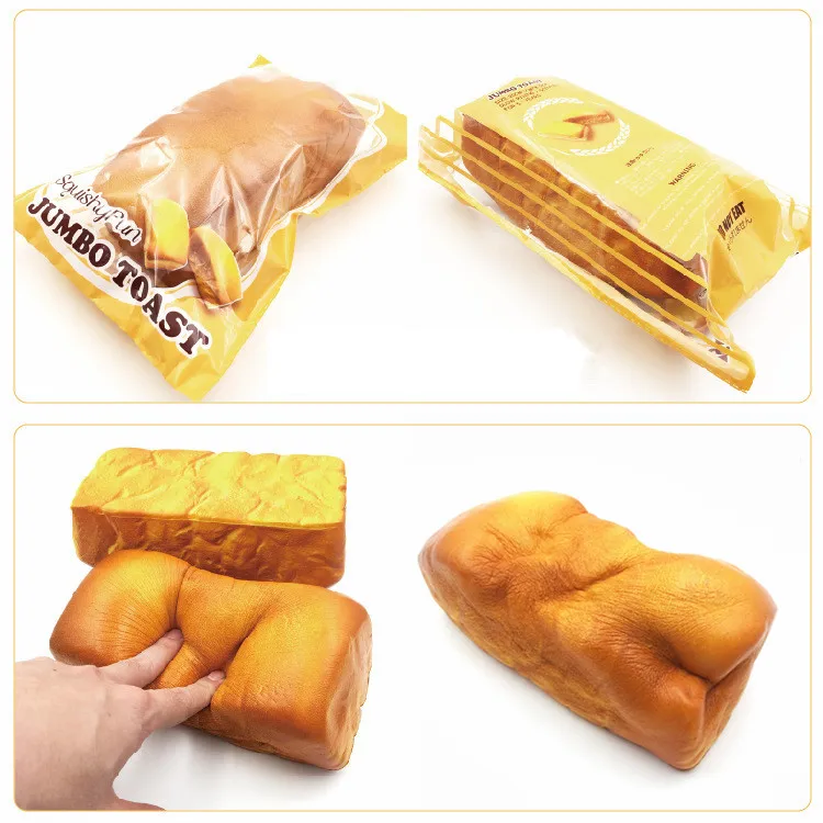 

20cm Squishyfun S quishy Jumbo Toast BreadSlow Rising Toy With Primitive Packaging Collection Gift Decor Toy Gift