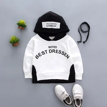 Spring Autumn Children Clothes Baby Boys Girls Cotton Leisure Hooded Sweatshirts Kids Letter Blouse Hoodies Tops For 0-5 Years 4