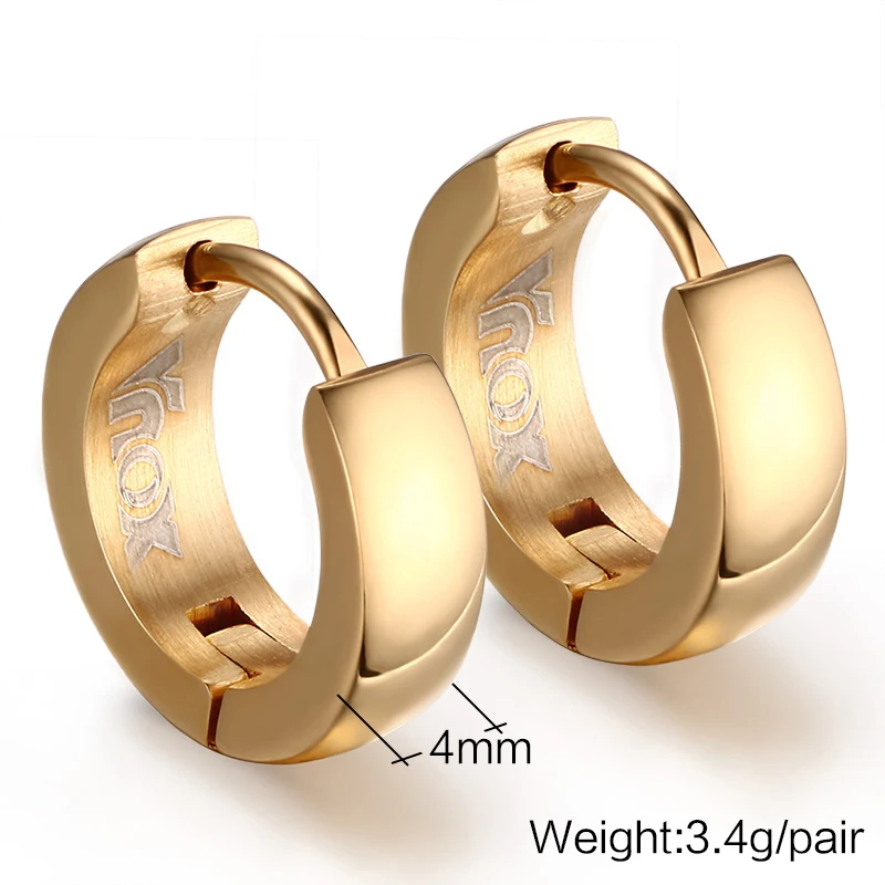 VNOX Cute Hoop Earrings for Men Punk Stainless Steel Huggie Small Earrings 4 Color 5