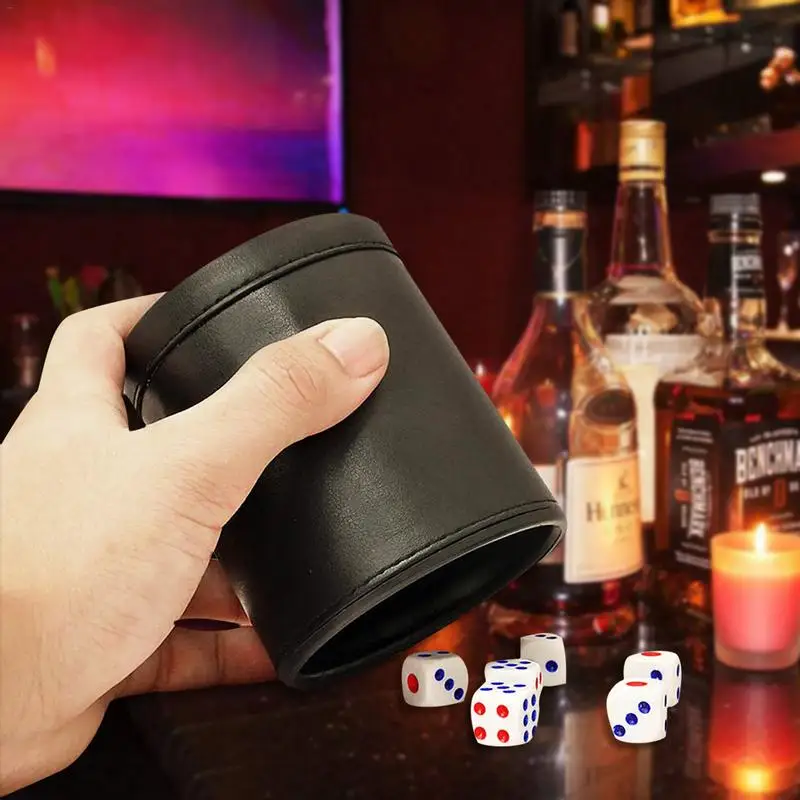 KTV бар кожаные черные игральные кости Кубок Dicebox азартные игры казино наборы 6 12 мм