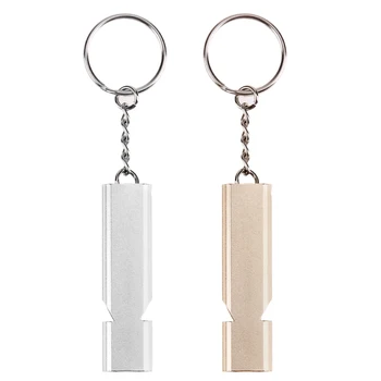 

150db Double Pipe High Decibel Stainless Steel Outdoor Mini Emergency Survival Whistle Keychain Cheerleading Whistle