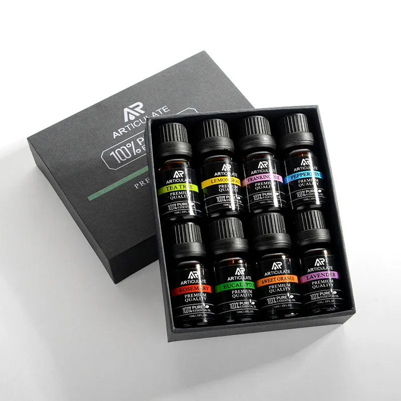 

8Pcs/set 100% Pure Natural Aromatherapy Oils Kit 10ml For Humidifier Water-soluble Fragrance Oil Massage Essential Oil Set