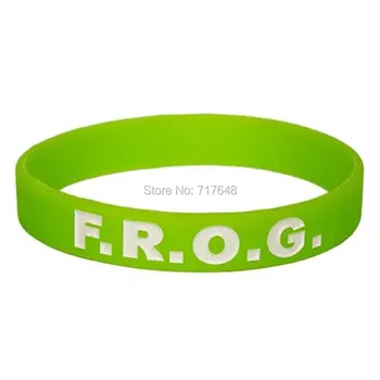 

100pcs F.R.O.G. Fully Rely on God wristband silicone bracelets free shipping by epacket A