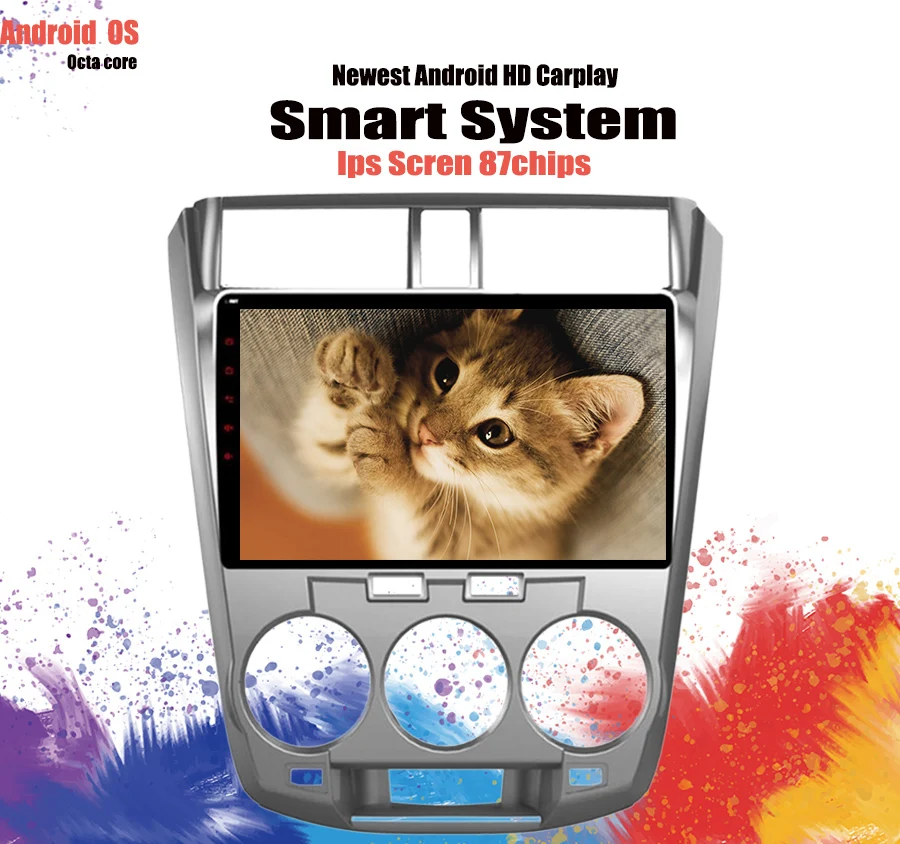 Sale 10.1 inch Android 9.1 Car GPS Navigation For Honda City 2008-2014 Support Stereo Audio Radio Video Bluetooth DSP carplay System 1