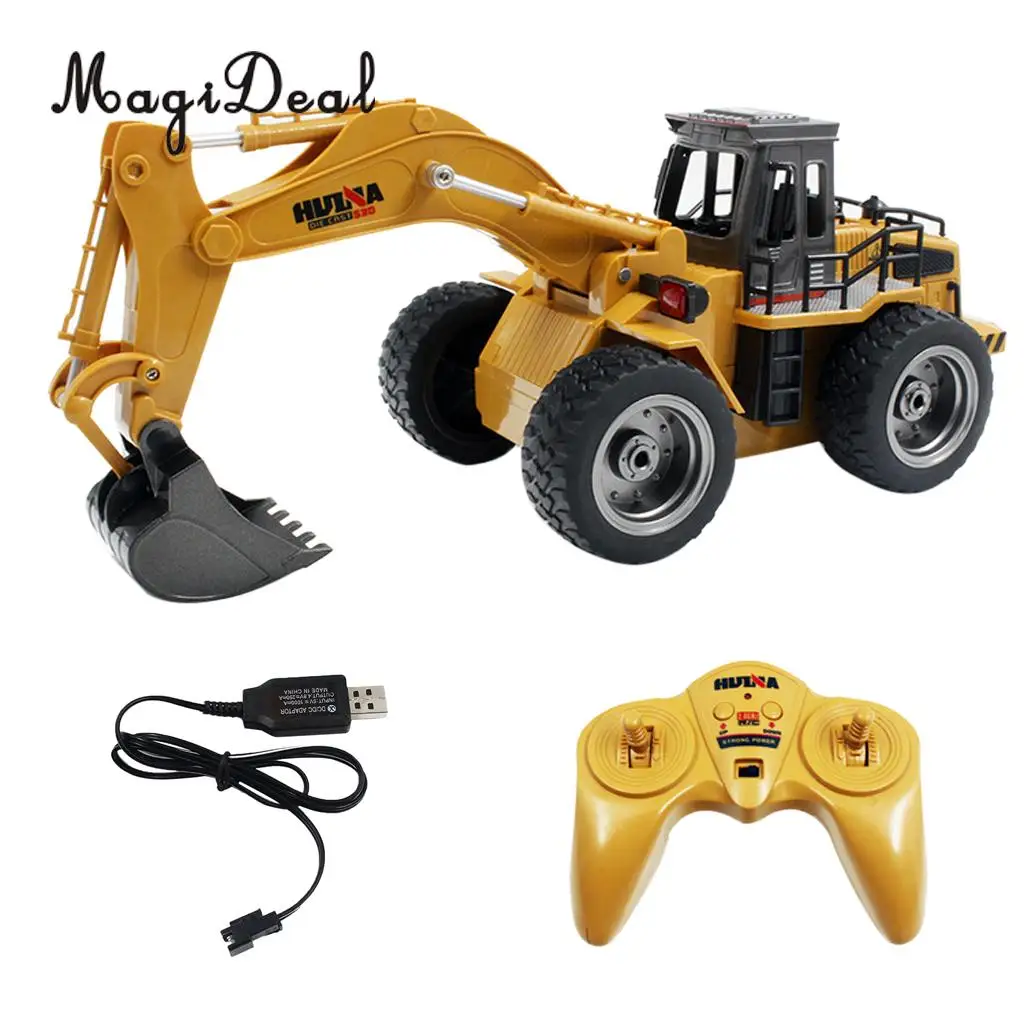

MagiDeal 6 Channel Full Functional Remote Control Excavator (1/18 Scale) Birthday Gift for Kids Children