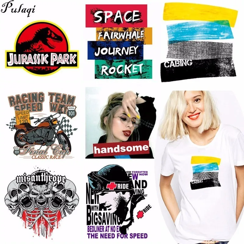 

Pulaqi Colorful Unicorn Lover Iron-on Transfer For T - Coat Shirt Patches Clothing Cartoon Heat Transfer Stickers Pony letter H