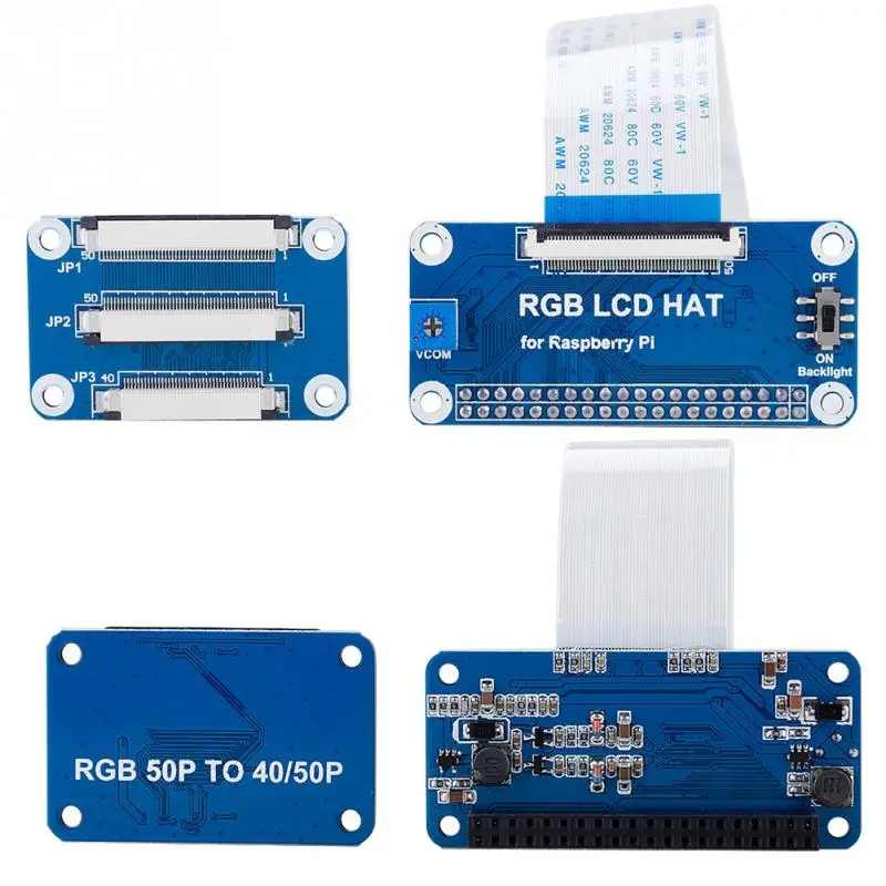Плата драйвера RGB для ЖК экрана плата адаптер с 50Pin на 40Pin DPI Raspberry Pi и Raspbian OS