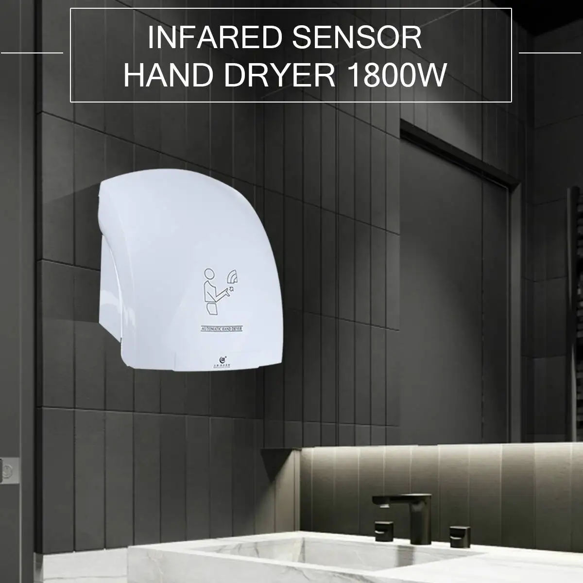 

Bathroom 1800W AU Hand Dryer Household Hotel Automatic InductionInfared Sensor Mute Toilets Hot Wind Hand Drying Machine