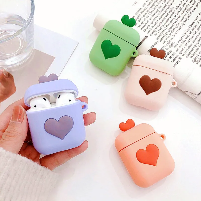 

Love Soft silicone Earphone case For apple airpods case Wireless Bluetooth Charging Box Silicone Protective Headphones Cover