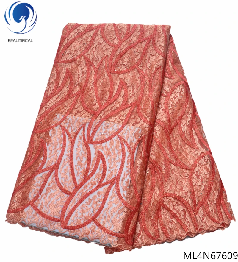 

Beautifical lace fabric french latest lace fabric french nigerian laces fabrics 5 yards for evening party clothes ML4N676