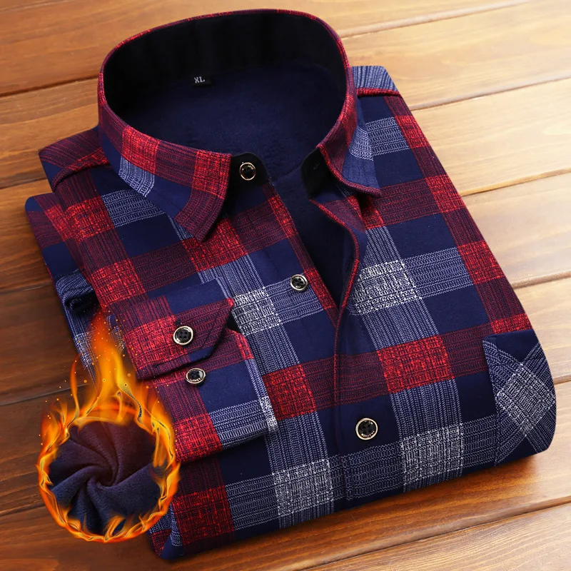 

2018 men shirts Slim Fit Men Winter Long Sleeve Dress Shirt Warm Casual Vintage Corduroy Mens Formal Shirt Camisa Masculina