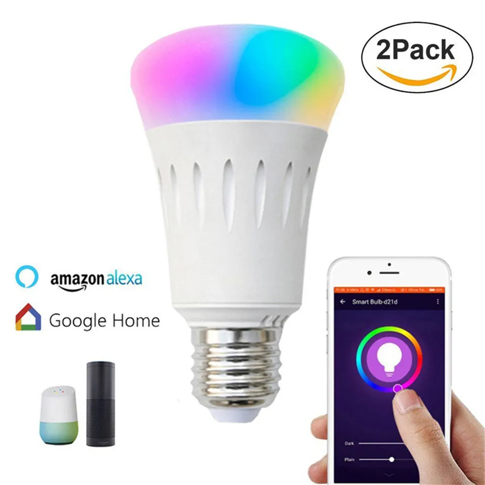 

dj led lights for party RGB led light bulbs E27 7W sound control with alexa echo intelligent home lighting lamps for living room