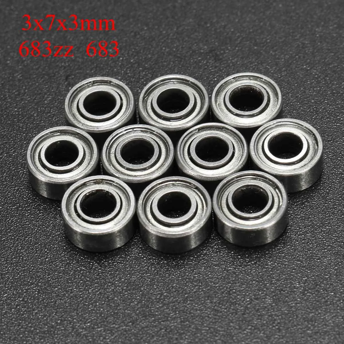 

10Pcs 683ZZ/693ZZ Bearings 3x7x3mm 3x8x3mm Miniature Ball Bearing Deep Groove Metal Mini Bearing