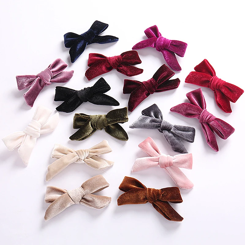 

Hot Sale Korean 1PC Hair Clip Children Hair Accessories High Quality Girls Baby Bowknot Hair Pin Barrette Popular Velvet