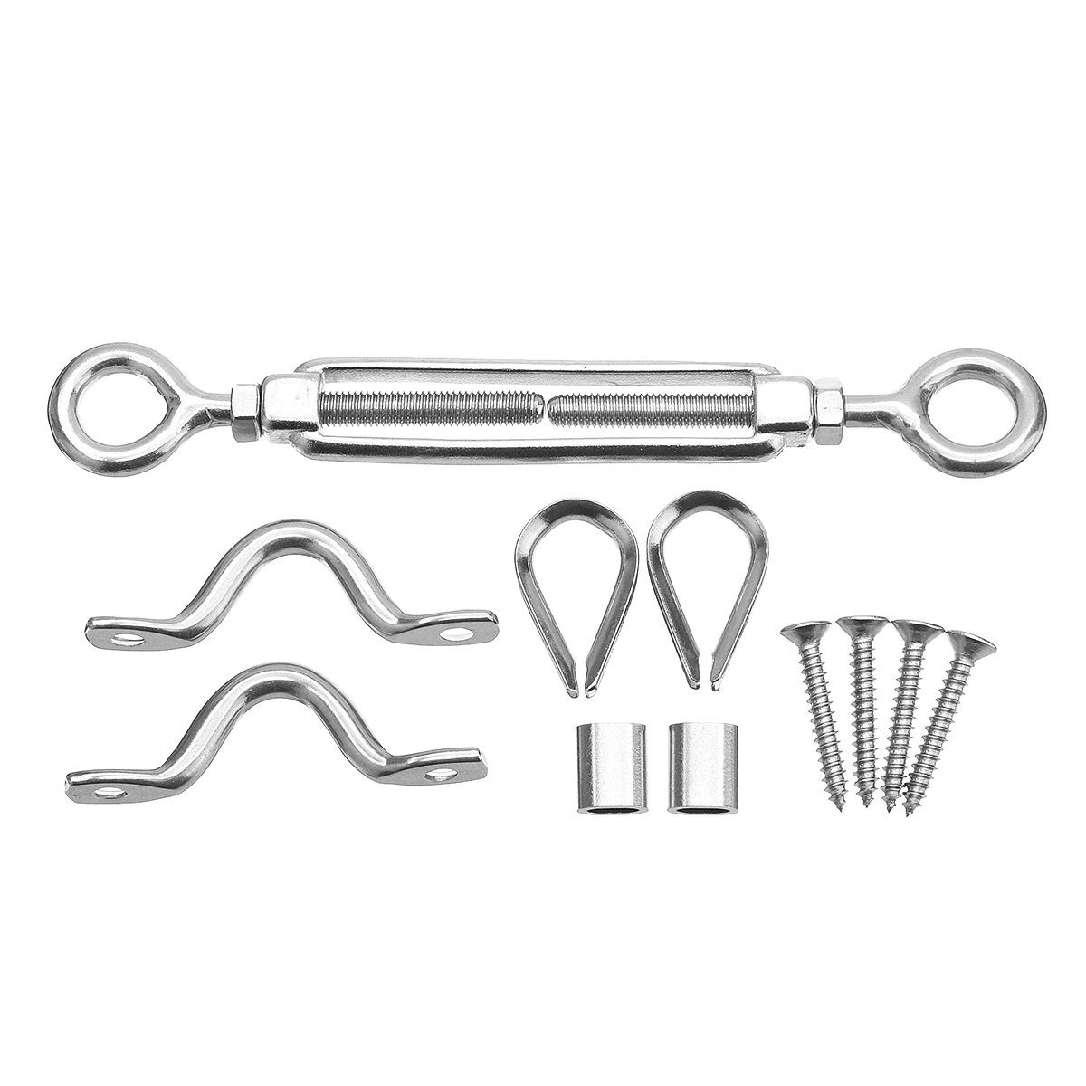 

11pcs/set 316/304 Stainless Steel Hooks For 1/8" Cable Railing Decking Turnbuckle Tensioner Assembly Accessories Parts Fittings