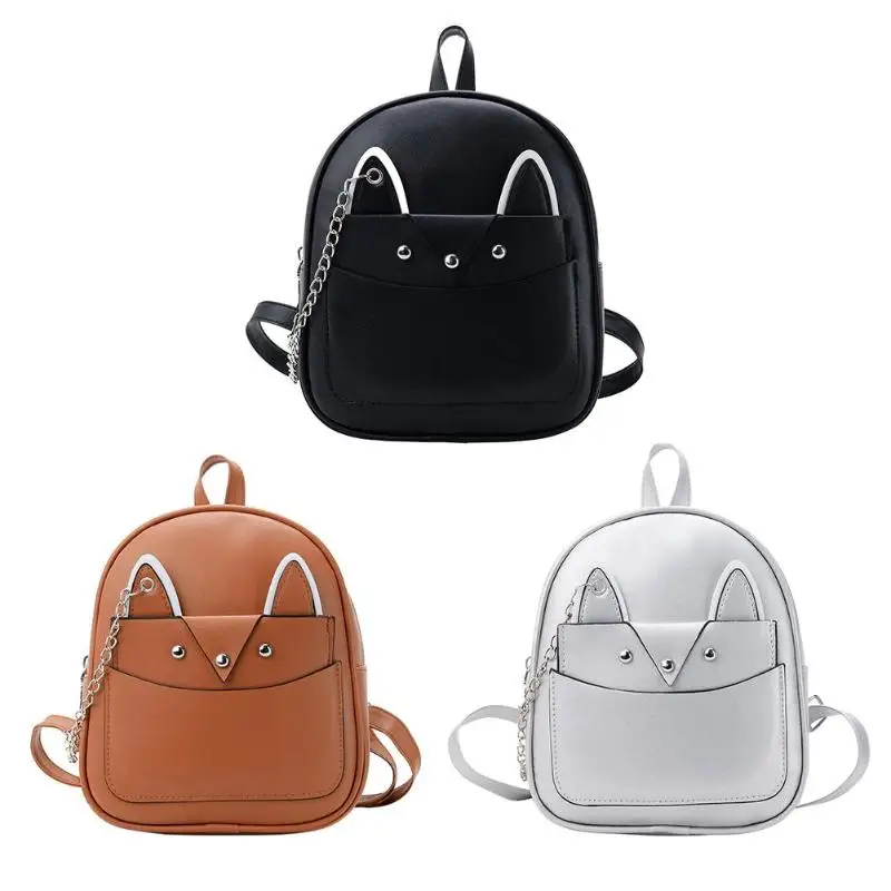 

2019 New Female Casual Simple 2pcs Set Cute Women Girls Travel Backpack PU Leather School Small Fashion Solid Shoulder Bag Purse