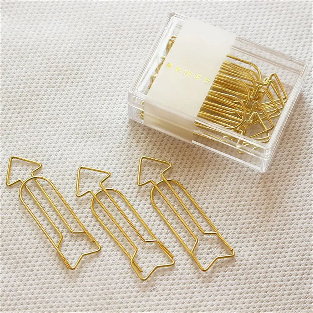 

12pcs Creative Arrow Shape Design Paper Clips Hollow Out Notebook Bookmarks Metal Binder Clips Tickets Letter Clamp Stationery