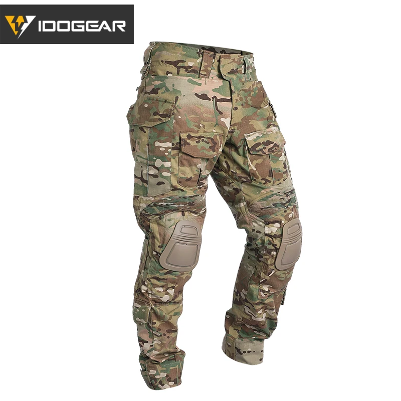 Comprar IDOGEAR G3 pantalones de combate con rodilleras Airsoft pantalones tácticos MultiCam CP gen3 camuflaje de caza