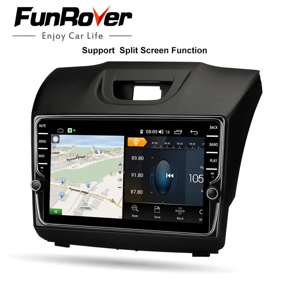 Best Funrover android9.0 2 din car multimedia dvd player for Chevrolet Trailblazer Colorado S10 Isuzu D-max MU-X stereo radio gps DSP 3