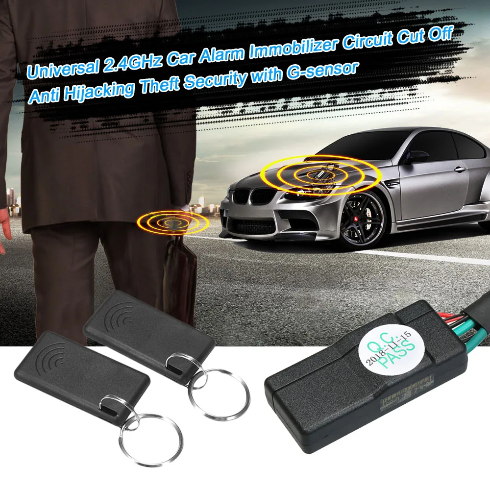 

KKMOON Car auto G-sensor Anti-stealing Engine Immobilizer Security Anti-Theft Alarm System With battery