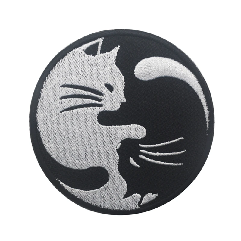 Black and White Cat Embroidery Patch Embroidered Patches Military