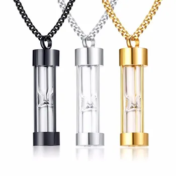 

Hour glass Timer Sands of Time Glass Cremation Ashes Pendant Necklace for Men Women Memorial Ashes Holder Keepsake