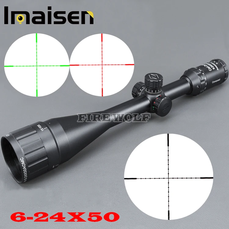 

24x50 White Markings Green and Red Illuminated Riflescopes Rifle Scope Hunting Scope