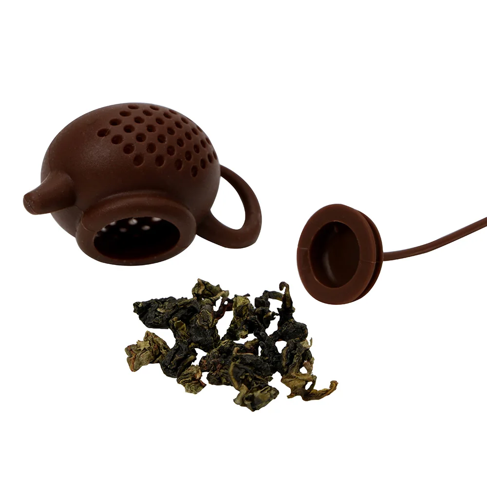 Милый креативный чайник Форма сеточка для заварки травяного чая фильтр диффузор Чайный фильтр пустые Силиконовые чайные пакетики чайная посуда кухонные принадлежности
