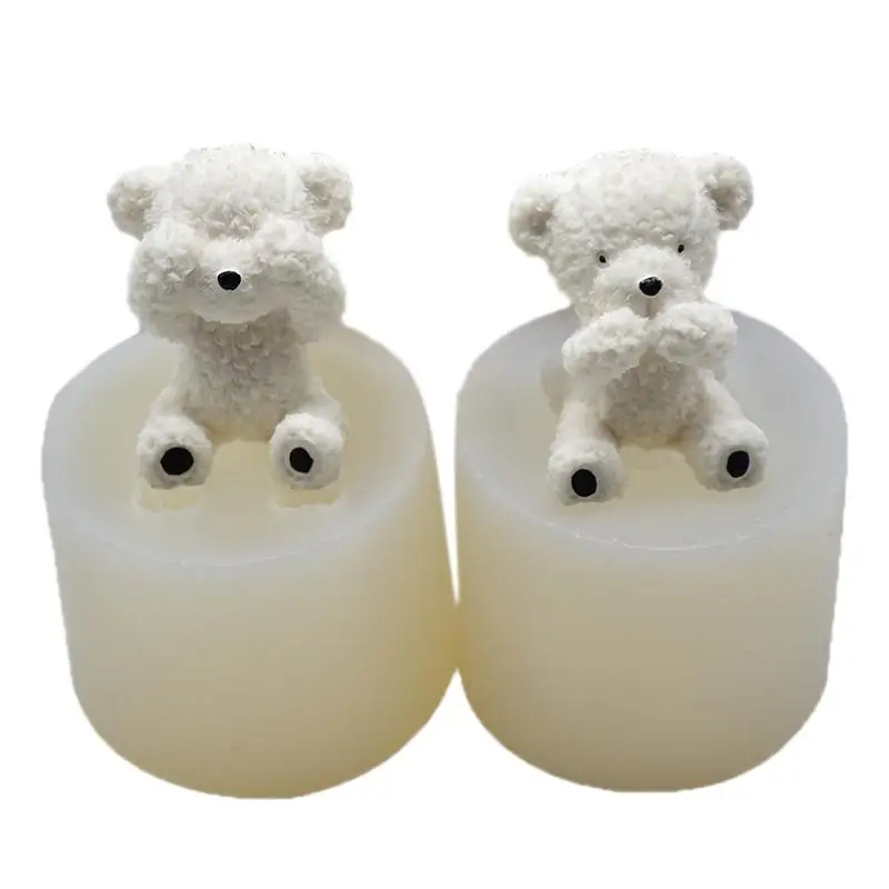 

Animal Teddy Bear shape Silicone Fondant Soap 3D Cake Mold Gypsum Car Display Candle Gypsum Mold Cake Decoration DIY