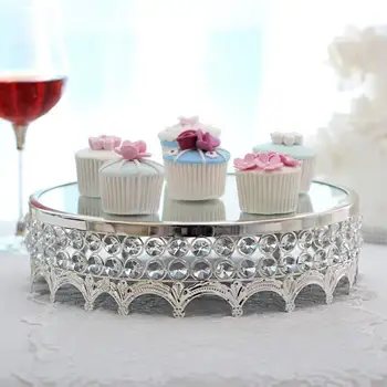 

European Style Noble Circular Mirror Cake Stand Vertical Dessert Tray for Weddings Tea Parties Holiday Dinners Birthday Parties