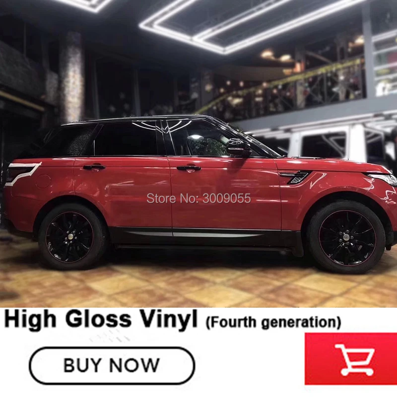 

cast fourth generation Glossy Red Vinyl Car Wrap Film Sticker Decal Air Bubble Free Film PVC Wholesale Warranty 5 years quality