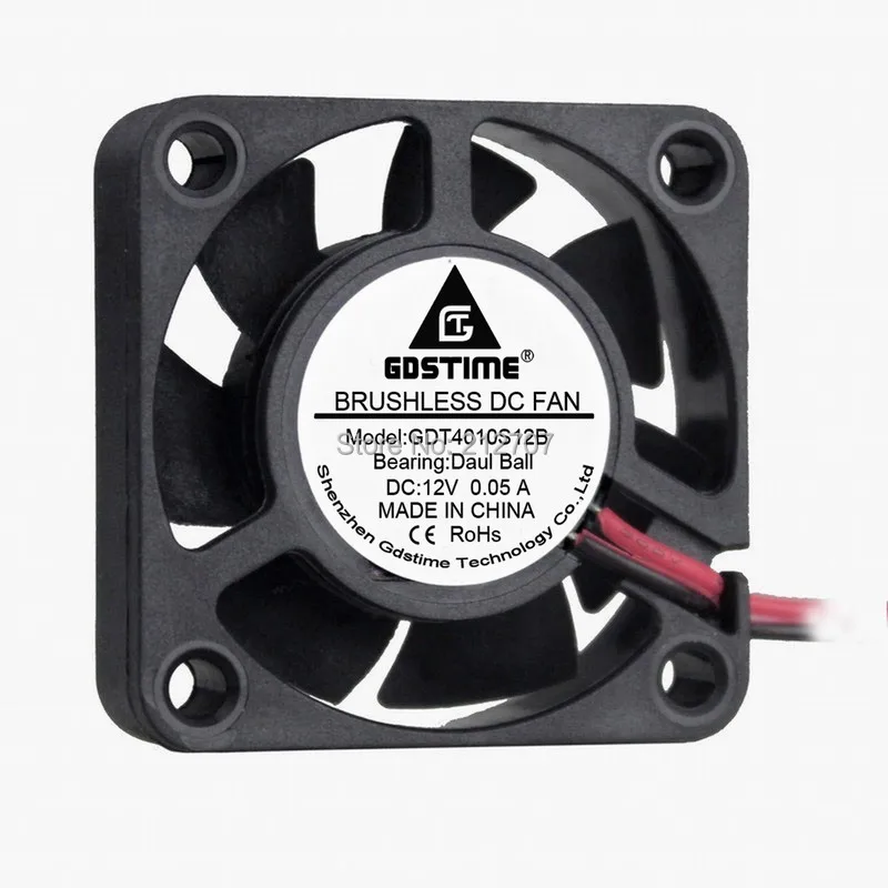 2pcs 24V 2Pin 40mmx40mmx10mm 4010s Brushless DC Cooling Fan 9 Blades DC Cool Fan