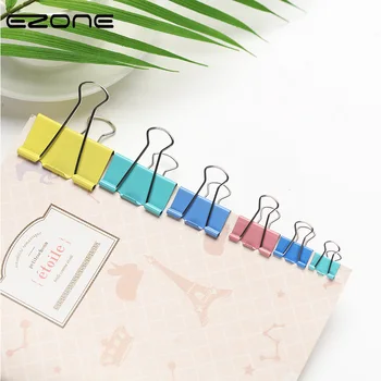 

EZONE 20PCS Colorful Metal Binder Clips Paper Clips 15/19mm Wide Home Office Colorful Books File Paper Organizer Clip Food Clips
