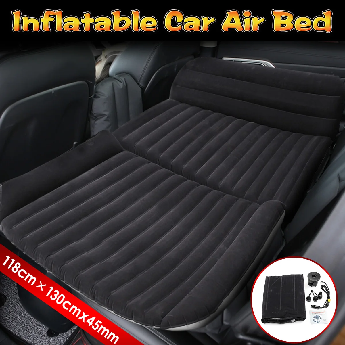 

Car Inflatable Mattress Seat Travel Air Bed Mattress Car Bed Sofa Bed With Air Pump Outdoor Camping Travel Moisture-proof Pad