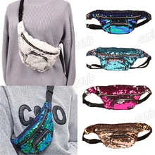 Блестки поясная сумка Bling Регулируемая Молния Up Женская Мужская сумка на пояс для похода сумка спортивная сумка на пояс для путешествий