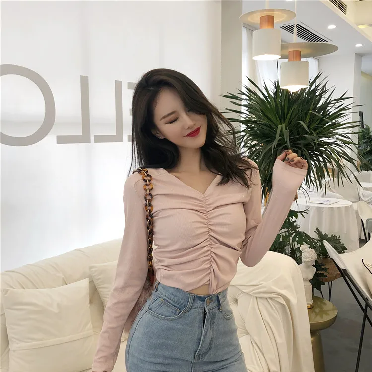 Blusas feminina весенне Летние Стильные осенние женские футболки в Корейском стиле