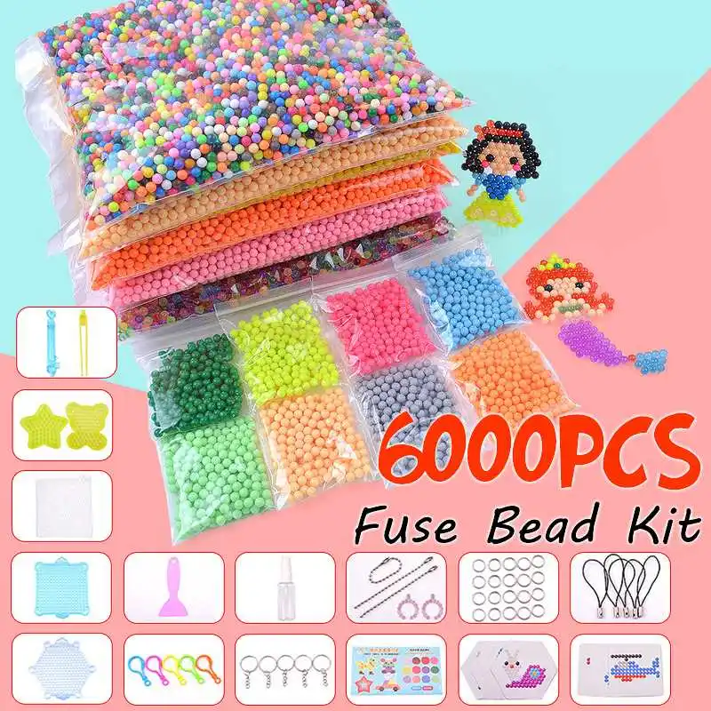 

24 Colors 6000pcs Perlen Magic Water Spray Beads Aqua Beads Children 3D Puzzles Toys Set Educational Kids Toys
