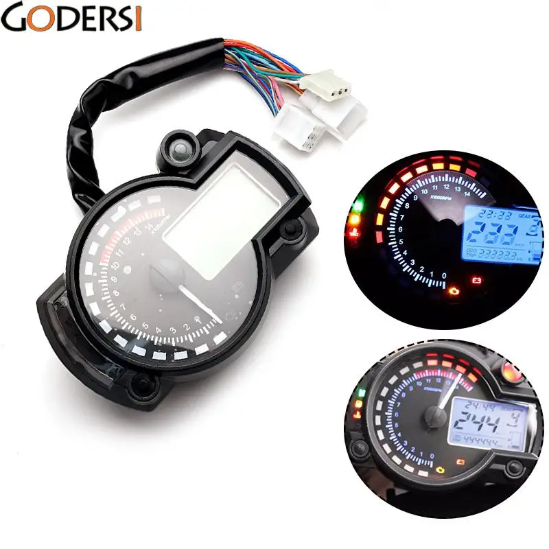 

Adjustable MAX 199km/h 15000rpm KOSO RX2N with LCD Display Digital Motorcycle Odometer Speedometer MTU9671