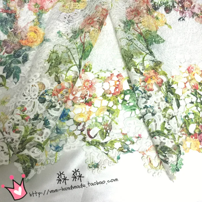 

2019 New Sale Tecidos Clothing Fabrics White Floral Hollow Three-dimensional Water Soluble Lace Cape Smock Decoration Printing