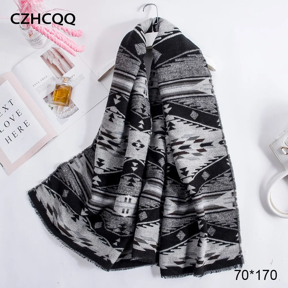 CZHCQQ, роскошный бренд, длинный кашемировый шарф, женские шали, зимняя женская шерстяная бандана, палантины для мужчин и женщин, шарфы для дам