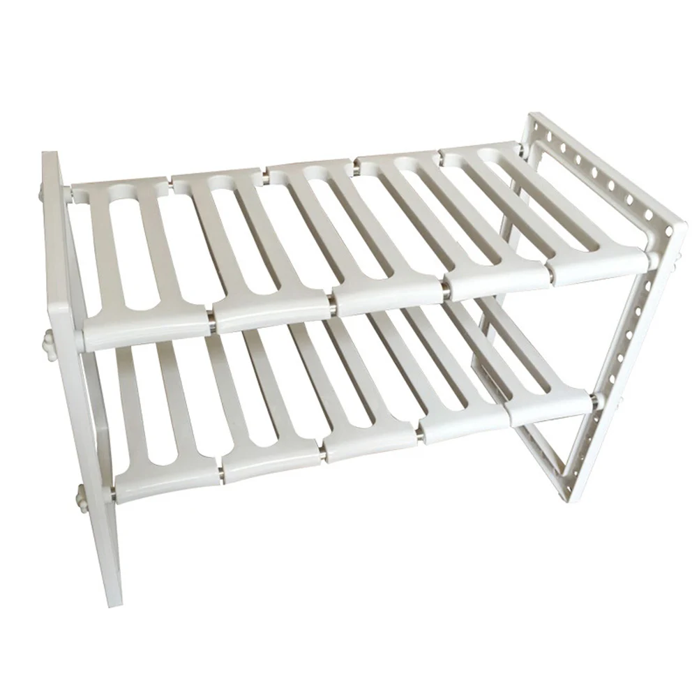 

Stainless Steel Retractable Rack Practical Under Sink Kitchen Rack Storage Multi-Function Pot Shelf Two Layers
