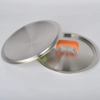 

304 stainless steel round pot lid special household soup pot thickening scalding silicone frying pan cover kitchen cookware