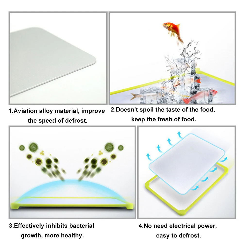 Fast Defrosting Board Safety Frozen Food Meat Thawing Plate Tray Kitchen Tool